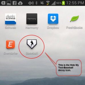 phone screen with decoy app