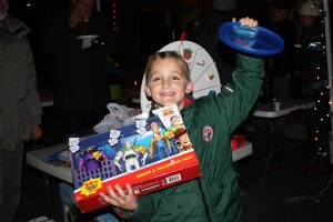 Little Boy with New Toy Story Set
