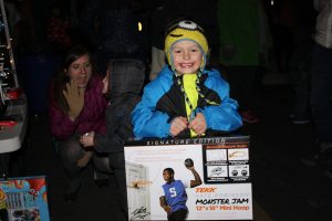 Little Boy with New Basketball Set